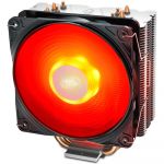Cooler procesor Deepcool Gammaxx 400 V2, 4 heatpipe-uri, 120mm, Flux aer 64.5 CFM, 4 pin, Iluminare rosie, Compatibil Intel/AMD, Negru/Rosu