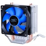 Cooler Procesor DeepCool Iceedge Mini FS V2.0, 2 heatpipe-uri, Flux aer 25.13 CFM, Compatibil Intel LGA/AMD, Negru/ Albastru