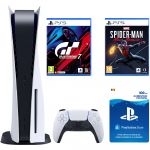 Consola PS5 SONY B Chassis 825GB, Gran Turismo 7, Spider-Man Morales, Card PlayStation Store 100 Ron
