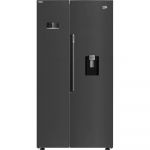 Side by Side BEKO GN163241DXBRN, NeoFrost Dual Cooling, 576 l, H 179 cm, Vacation Mode, Compressor ProSmart Inverter, Display touch control, Clasa E, Dark inox