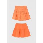 zippy fusta din bumbac pentru copii 2-pack culoarea portocaliu, mini, evazati