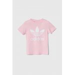 adidas Originals tricou de bumbac pentru copii culoarea roz