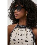 Furla ochelari de soare femei, culoarea negru, SFU707_560700