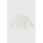zippy longsleeve din bumbac pentru bebeluși culoarea alb, cu guler