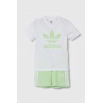 adidas Originals set de bumbac pentru copii culoarea verde