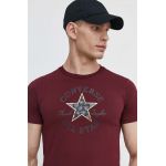Converse tricou din bumbac culoarea bordo, cu imprimeu