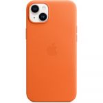 Husa de protectie Apple Leather Case with MagSafe pentru iPhone 14 Plus, Orange