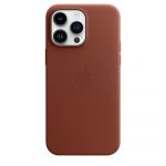Husa de protectie Apple Leather Case with MagSafe pentru iPhone 14 Pro Max, Umber