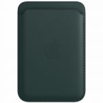 Husa de protectie Apple Leather Wallet MagSafe pentru iPhone, Forest Green