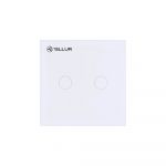 Intrerupator smart dublu Tellur TLL331051, Touch, Wireless, 1800 W, 10 A, Alb