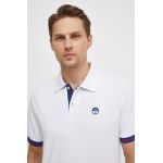 North Sails polo de bumbac culoarea alb, cu imprimeu, 692457