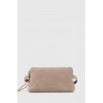 AllSaints rinichi de piele intoarsa culoarea bej