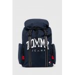 Tommy Jeans rucsac bărbați, culoarea bleumarin, mare, cu imprimeu AM0AM12130