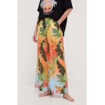 Desigual pantaloni de plaja TROPICAL PARTY culoarea galben, 24SWMW21