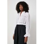 Luisa Spagnoli camasa din bumbac BALSAMICA femei, culoarea alb, cu guler clasic, regular, 540945