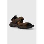Keen sandale de piele Targhee III Open Toe barbati, culoarea maro