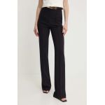 Elisabetta Franchi pantaloni femei, culoarea negru, drept, high waist, PA03442E2