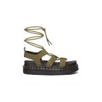 Dr. Martens sandale de piele Nartilla femei, culoarea verde, cu platforma, DM31738357