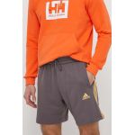 adidas pantaloni scurti din bumbac culoarea gri, IS1346