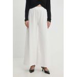 Answear Lab pantaloni femei, culoarea alb, lat, high waist