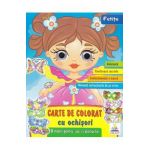 Carte de colorat cu ochisori. Fetite