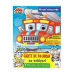 Carte de colorat cu ochisori. Masini amuzante