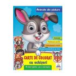 Carte de colorat cu ochisori. Animale din padure