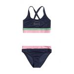 Roxy costum de baie pentru copii din două piese ILACABO ACTIVE culoarea albastru marin