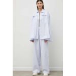 Remain pantaloni de bumbac lat, high waist