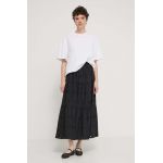 Desigual fusta din bumbac VICENZA culoarea negru, maxi, evazati, 24SWFW05