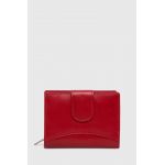 Answear Lab portofel de piele femei, culoarea rosu