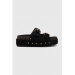 Answear Lab papuci femei, culoarea negru, cu platforma