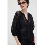 Desigual camasa DHARMA femei, culoarea negru, 24SWBW02
