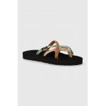 Teva slapi Olowahu femei, culoarea negru, cu toc plat, 6840