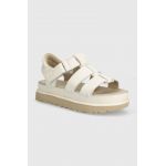 UGG sandale de piele Goldenstar Strap femei, culoarea bej, cu platforma, 1154650