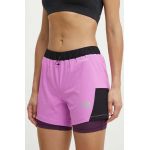 The North Face pantaloni scurti sport femei, culoarea violet, modelator, high waist, NF0A7SXRUHO1