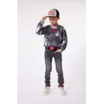 HUGO bluza copii culoarea gri, modelator
