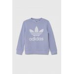 adidas Originals bluza copii culoarea violet, cu imprimeu