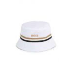 BOSS pălărie reversibilă din bumbac pentru copii culoarea alb, bumbac