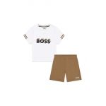 BOSS set de bumbac pentru bebelusi culoarea bej