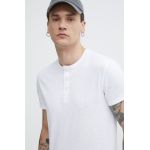 Superdry tricou din bumbac barbati, culoarea alb, neted