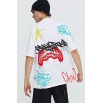 Sprayground tricou din bumbac culoarea alb, cu imprimeu