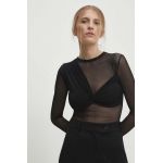 Answear Lab bluza femei, culoarea negru, neted