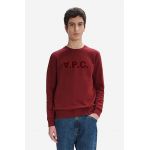 A.P.C. hanorac de bumbac Sweat bărbați, culoarea bordo, cu imprimeu COFAX.H27378-BORDEAUX