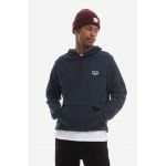 A.P.C. hanorac de bumbac Marvin bărbați, culoarea bleumarin, cu glugă, cu imprimeu COEZD.H27733-MARINE