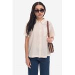 A.P.C. cămașă din bumbac femei, culoarea bej, cu guler clasic, regular COGDD.F12557-WHITE