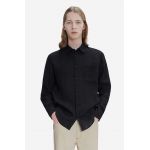 A.P.C. cămașă A.P.C. Chemise Cassel LIAEK-H12545 BLACK bărbați, culoarea negru, cu guler clasic, regular LIAEK.H12545-BLACK