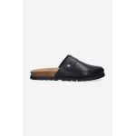 A.P.C. șlapi de piele bărbați, culoarea negru PXAWV.H51068-BLACK