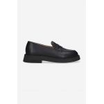 A.P.C. mocasini de piele bărbați, culoarea negru PXBAA.H53274-BLACK