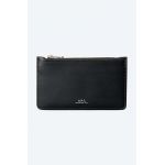 A.P.C. portofel de piele culoarea negru PXAWV.H63205-BLACK